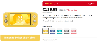 Nintendo Switch Little geel voor €125,58 bij Aliexpress