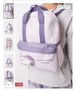 Mochila mediana neopreno Snoopy por 13,99€.