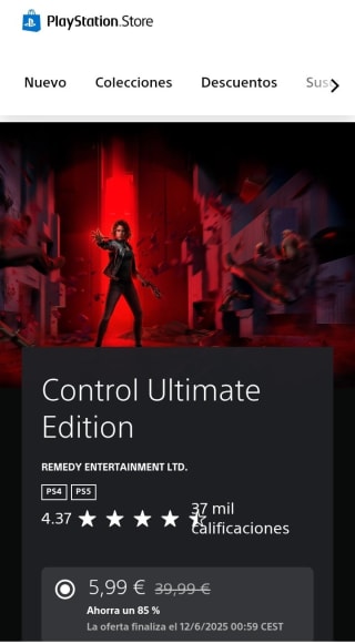 Control Ultimate Edition Playstation por 5,99€.