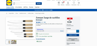 Juego de 6 cuchillos de estilo asiático con hoja de acero inoxidable Esmeyer por 11,99€