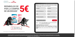 Reembolso de 5€ Por la compra de un envase de alimentación para cachorros y gatitos de Royal Canin