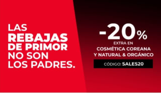 20% de Descuento Extra en Cosmética Coreana y Natural & Orgánico.