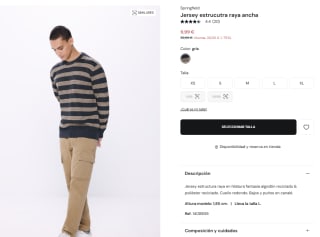 Springfield Jersey estrucutra raya ancha por 9,99€