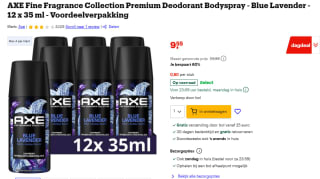 12x 35ml Axe Fine Fragrance Blue Lavander deodorant voor €9,55 bij Bol
