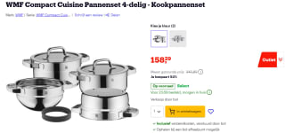 WMF Compact Cuisine 0798546380 4-delige pannenset voor €158,29 bij Bol.com