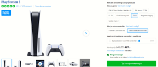 Playstation 5 disc editie voor €429 bij Coolblue