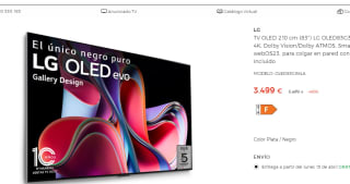 TV OLED 83" LG OLED83G36LA evo 4K, Dolby Vision/Dolby ATMOS, Smart TV webOS23 + soporte incluido por 3484€