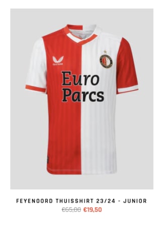 Castore wedstrijdshirts [ Feyenoord, Utrecht, Twente ] vanaf 15 euro