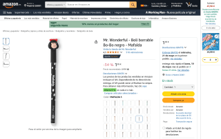 Bolígrafo borrable Mr. Wonderful Bo-Bo Mafalda por 1,95€