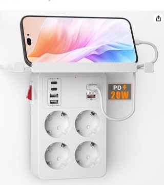 PD20W Ladron Enchufes con Interruptor,Carga Rápida PD3.0 y QC18W,4 por 22,94€