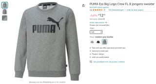 Puma ESS Big Logo Crew jongenssweater voor €12,59 via Amazon