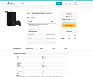 Consola Microsoft Xbox Series X 1TB Reaco por 402,59€