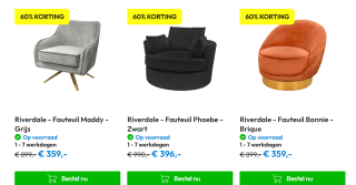 60% korting op Riverdale stoelen bij Timco Voordeelmarkt