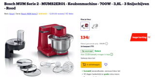Bosch keukenmachine MUM Serie 2 Rood voor €134 bij Bol