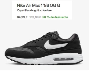 Zapatillas de golf de Hombre Nike Air Max 1 '86 OG G por 63.75€