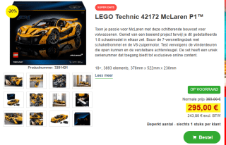 Lego Technic McLaren P1 (42172) voor €295