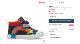 Clarks meis sneakers voor €17,99 bij MandM Direct