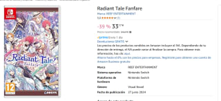 Radiant Tale Fanfare Nintendo Switch por 33,17€.