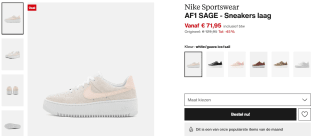 Nike Air Force 1 Sage lage damessneakers voor €71,95 bij Zalando