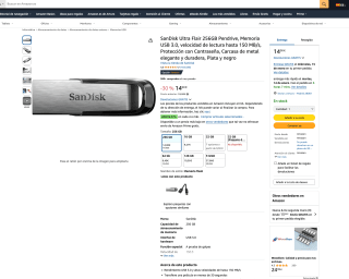 SanDisk Ultra Flair 256GB Pendrive Memoria USB 3.0 velocidad de lectura hasta 150 MB/s por 14€