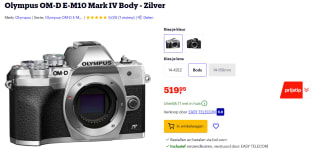 Olympus OM-D E-M10 Mark IV Zilver body voor €519,95 bij Bol.com