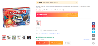 Juego Monopoly Pokémon por $235 en AliExpress