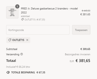 15% korting met de code op de outlet bij Burnhard