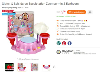 Gieten & Schilderen Speelstation Zeemeermin & Eenhoorn voor €6 bij Lobbes