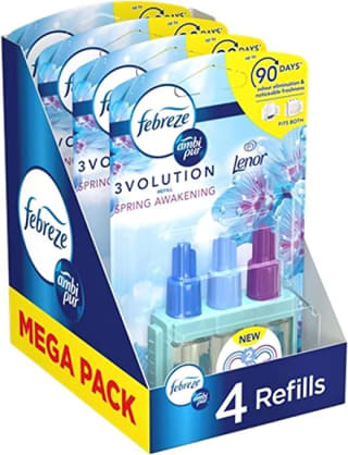 Pack 4 Ambi Pur 3Volution Despertar Primaveral Recambio De Ambientador Eléctrico 80ml, 3 Aromas Que Se Alternan Para Eliminar Olores por 14.02€