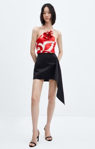 Top satinado estampado flor decorativa para Mujer por 5.99€