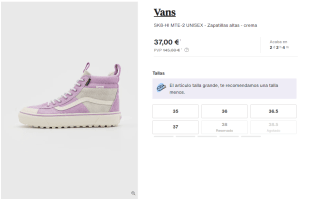 Zapatillas de Mujer Vans Sk8-hi Mte-2 por 37€