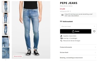 85% korting op Pepe Jeans bij Otrium