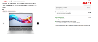 Portátil - HP 15-fd1001ns, 15.6" Full HD, Intel® Core™ Ultra 7 155H, 32GB RAM, 1TB SSD, Gráficos Intel Arc™, Windows 11 H por 924.79€