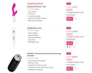 Tot 70% korting op diverse items tijdens de Easytoys Prima dagen