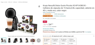Krups Nescafé Dolce Gusto Piccolo XS + 48 cápsulas por 54€
