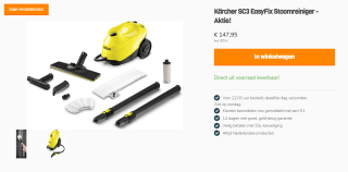 Kärcher Stoomreiniger SC 3 EasyFix voor €147,95 bij Coolsound