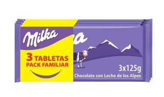 Pack 3 de 125g Tableta de Chocolate Milka con Leche de los Alpes por solo 2,38€
