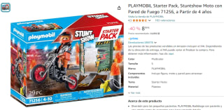 Playmobil 71256 Starter Pack, Stuntshow Moto con Pared de Fuego por 8,99€