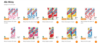 Alle Wicky 1+1 gratis bij de AH