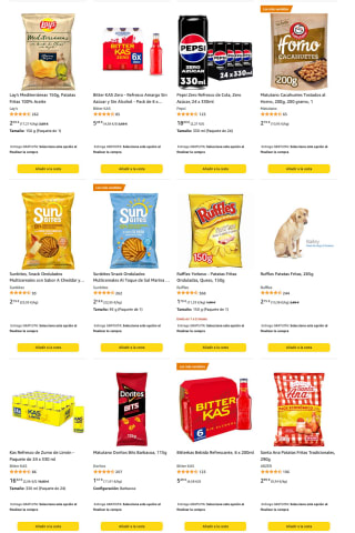 Ahorra 5€ cuando gastes 16€ Cheetos Ruffles y Pepsi en Amazon