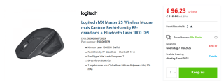 LOGITECH MX Master 2S Draadloze Muis voor €26,96 bij Senetic