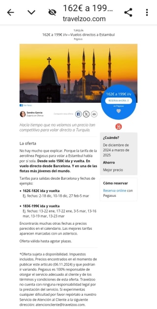 De 162€-199€ Vuelos directos a Estambul ida/ vuelta.