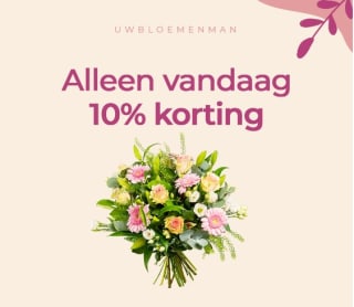 10% korting op alle boeketten bij Uwbloemenman