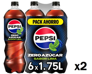 2 Pack de 6 botellas Pepsi Zero de Lima de 1.75L por 10.97€