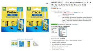 Pack 2 Tiras Atrapa-Moscas PREBEN con 4 unidades por 2€