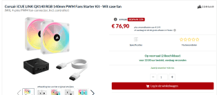 Corsair iCUE LINK QX140 RGB 140mm PWM Fans Starter Kit voor €76,90 bij Altrnate