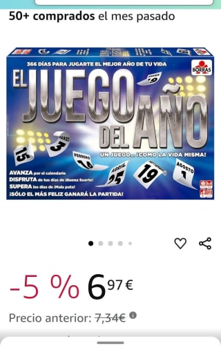 juego de mesa Borras El Juego del Año por 6,97€
