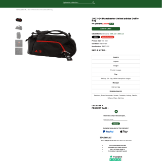 Bolsa deportiva 2023-24 Manchester United Adidas por 21,59€