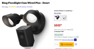 Ring beveiligingscamera Floodlight voor €103,07 bij Bol