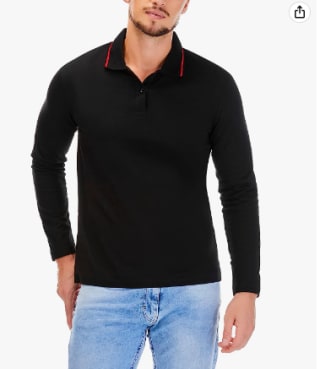 Polo de manga larga para hombre por 14.29€